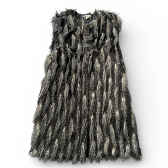 miami Jackets & Blazers - Miami Women’s Faux Fur Motley White/Black Gray Size M